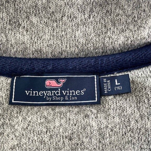 Vineyard Vines Women’s Fleece Quarter Zip Gray Size Large - Picture 15 of 16